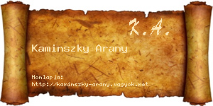 Kaminszky Arany névjegykártya